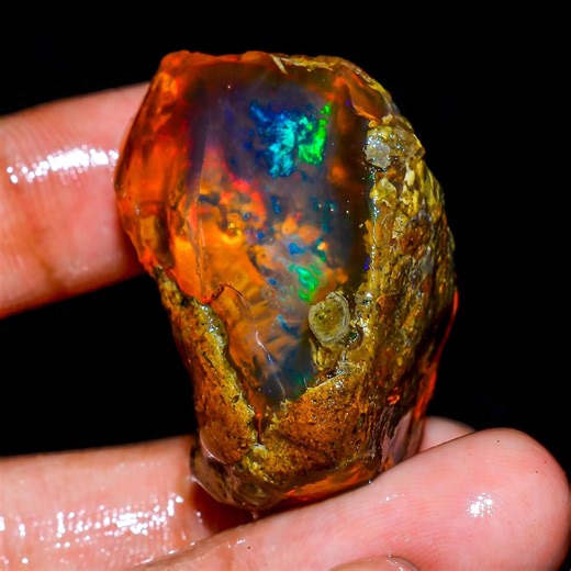 Opal Rough, Ethiopian Opal Raw, Multi Fire Opal Raw, Loose Gemstone Oil Opal Raw, Opal Specimens Raw, Welo Opal Raw 107.50 Ct, 34X28X22 L-18 - Etsy