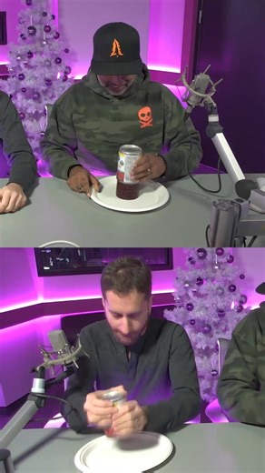 Merry Christmas from The Roz & Mocha Show! In celebration we have a round of ’30 Seconds Or Less’! Mocha Vs. Maurie – who can eat the most jelled cranberry sauce in 30 seconds or less! #RozAndMocha #Christmas #CranberrySauce | KiSS 102.3 Winnipeg | Facebook