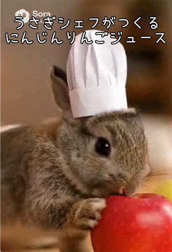 うさぎシェフのにんじんりんごジュース