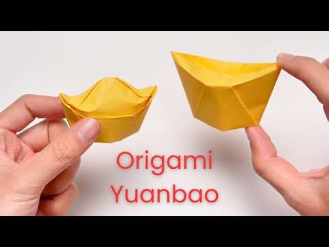 2 Easy Origami Gold Ingots (Yuanbao) | No Glue