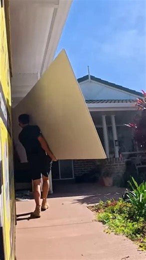 Why lift two sheets long drywall at once 💪