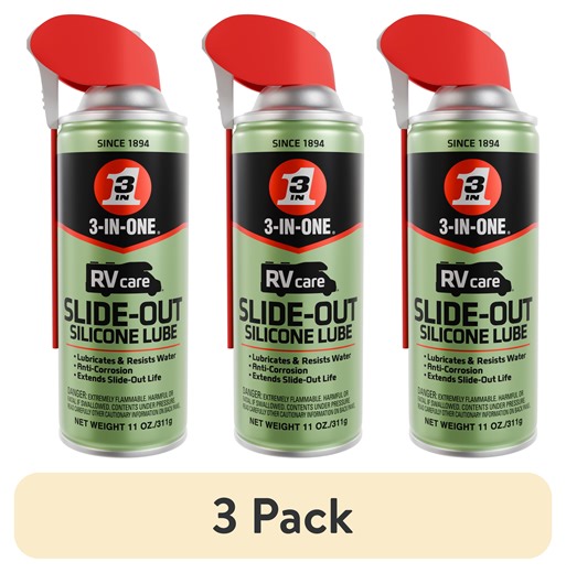 (3 pack) 3-IN-ONE RV Care Slide-Out Silicone Lube Spray, 11 oz