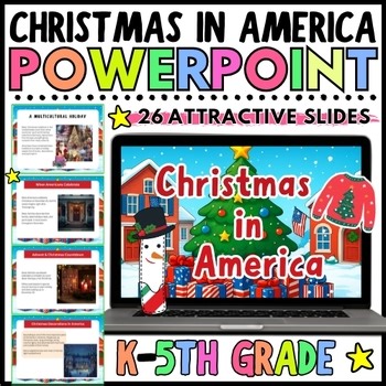 Christmas in America Holidays Around the World PowerPoint for K-5th Grade