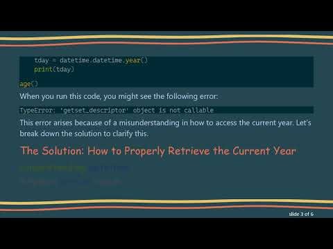 Understanding Why You Encountered a TypeError with Python's datetime Function