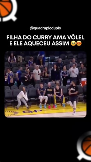 E esse momento bonito entre Steph Curry e sua filha no aquecimento? 😍 #stephencurry #nba #basquete