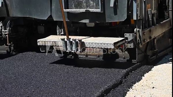 asphalt paving equipment on work, building transportation road