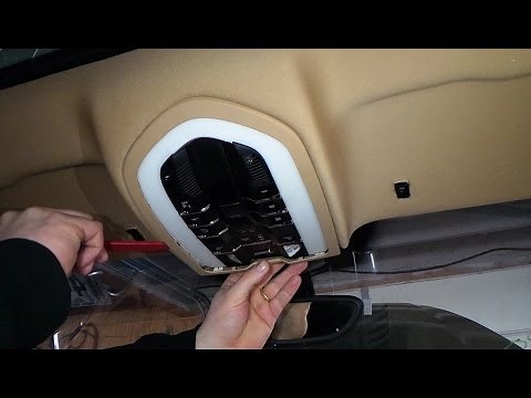 11-16 PORSCHE CAYENNE DOME LIGHT LAMP OVERHEAD CONSOLE REMOVAL DISASSEMBLY DISMANTLING REPLACEMENT