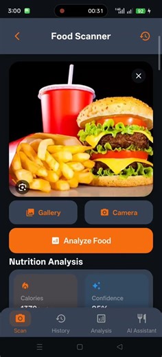 AI Calorie & Nutrition Tracker App | Smart Food Analysis (Flutter) #flutter #caloriecounter