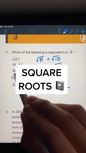 Square roots made easy 📚 Subscribe on YouTube for longer videos ⭐️#math #mathhelp #sat #psat #yay