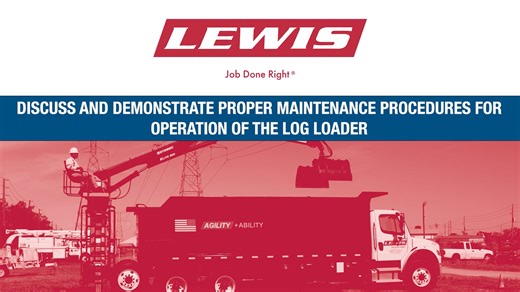 18-3.1 Discuss and demonstrate proper maintenance procedures for operation of the log loader