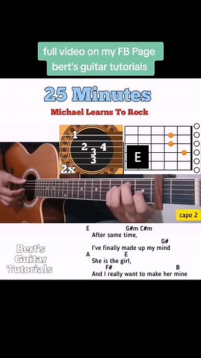 25 Minutes Michael Learns To Rock guitar chords w/ lyrics & plucking tutorial