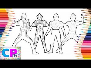 Ultraman Zero Super Form/Ultraman Mebius Pheonix Brave/Ultraman Orb Thunder/Ultraman Cosmos Coloring