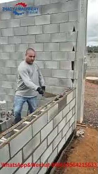How to Use Concrete Hollow Block To Build House#Concrete Block Wall#Cement Brick Construction#