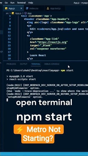 React Native Metro Not Starting? 😱 | Fix in 30 Seconds ⚡ #Shorts #AppTechRahul