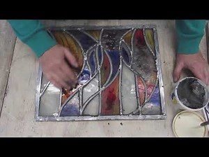 Sophie's Stained Glass | Double Layer Stained Glass 5, Cementing