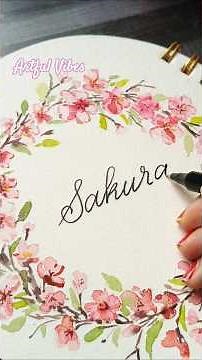 Easy Cherry blossom painting | Watercolor sakura flower #watercolorforbeginners #artshorts #ytshorts