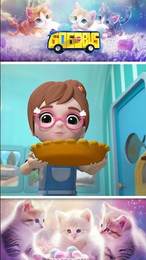 😺Meow, Meow! GoGoBus Helps Cute Three Little Kittens 🚌 #shorts #gogobus #nurseryrhymes