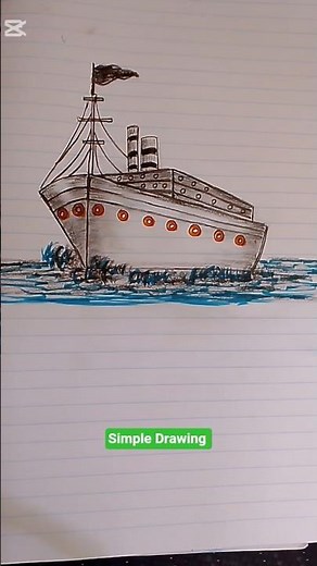 Easy Ship Drawing Tutorial 🚢 | Simple Boat Drawing Step by Step for Beginners#drawing #art #usa #uk