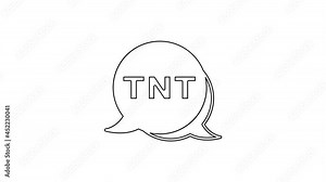 Black line Detonate dynamite bomb stick icon isolated on white background. Time bomb - explosion danger concept. 4K Video motion graphic animation