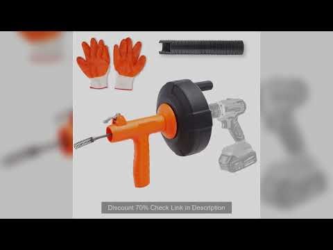 SucceBuy Drain Cleaner Machine 25FT Automatic Tube Cleaner Blockage Unblocker Toilet Sewer Dredge Ma