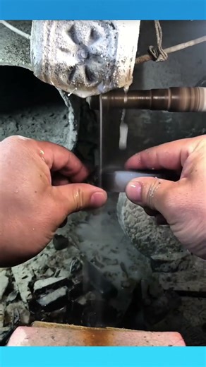 Shaping and cleaning the inner part of a stone with precision. #StoneCraft #HandWork