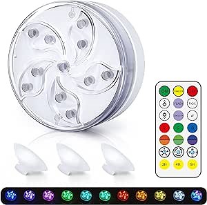 Submersible Pool Lights for Above Ground Pools, IP68 Waterproof LED Pool Lights with Suction Cup Magnetic, Shower Bathtub Lights for Aquarium Pond Swimming Pool Party (1 Pack)