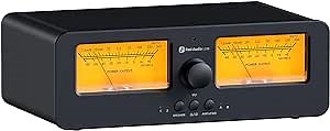 Fosi Audio LC30 VU Meter Amplifier Speaker Selector Switch Box Audio Visualizer 2 in 2 Out Vintage Switcher for High Power Stereo Class A, B, AB, D, Tube Amps Home Audio Component with Remote Control