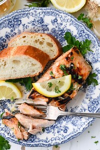 Salmon Marinade with Garlic, Lemon, and Herbs - The Seasoned Mom