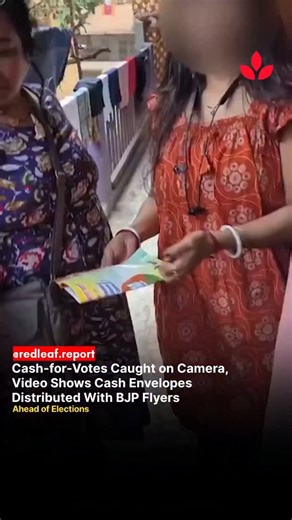 RedLeaf Report on Instagram: "A viral video from Dombivli has triggered a major political controversy after residents allegedly received cash inside envelopes along with a BJP flyer. If true, this is a direct assault on democracy — where elections are not won by public trust, but by money power and manipulation. Critics say such tactics explain why some leaders confidently claim they’ll win corporation elections even before a single vote is cast. Democracy cannot be bought. Votes are not for sal