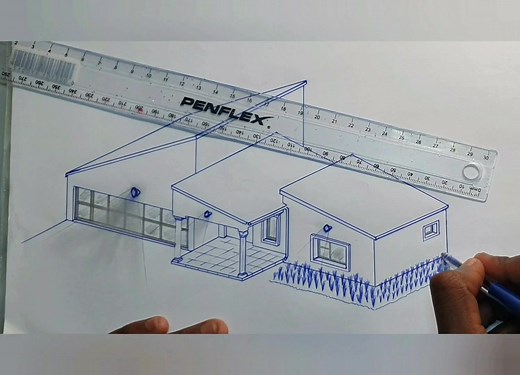 How to Draw a Butterfly Roof House in 3D - Step-by-Step Guide