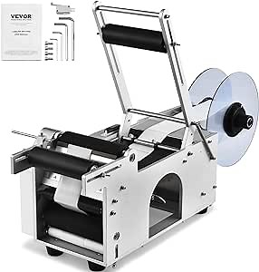 Amazon.com : VEVOR Semi-Automatic Round Labeling Machine, 20-50pcs/min, Electric Bottle Label Applicator for Round Bottles, Round Bottle Labeler Suitable for Bottle Diameter 0.78-4.72 inches (with Pressing Bar) : Office Products