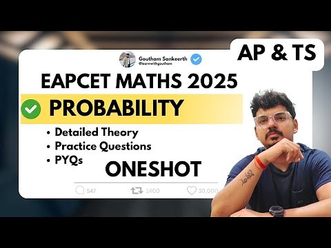 Probability in One Shot - Theory & PYQs | MPC | Telangana and AP | EAPCET 2025 | Goutham