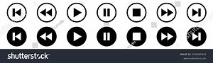 Media Player Buttons Icon Set Media Stock Vector (Royalty Free) 2244289343 | Shutterstock