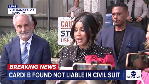 182K views · 5K reactions | "I did not touch that woman." Cardi B spoke to reporters outside of court after being found not liable in civil suit. | ABC News Live | Facebook