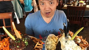 83K views · 1.6K reactions | This is the steak challenge that put foodies to the test – 50 ounces of bone-in, sizzling steak served on a hot stone. Featured on Man vs. Food, the “Bone in the Stone” is a legendary meat mountain. #SteakChallenge #ManVsFood #foodchallenge Location: Riverstone Grill | Strictly Dumpling | Facebook