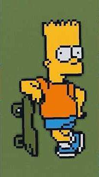 Bart Simpson Pixel Art Speed Build in Minecraft