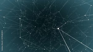 Abstract random digits polygon plexus nodes connections network. For visuals vj internet presentations motion background hi-tech, technology, science, engineering, medical dashboard.