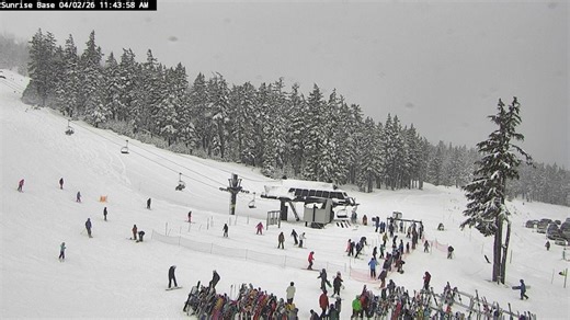 It's PACKED on Mt. Bachelor as people head to the slopes for fresh snow