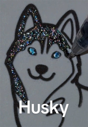 Siberian Husky 🩵 #huskiesoftiktok #coloring #satisfying #ethereal #cute