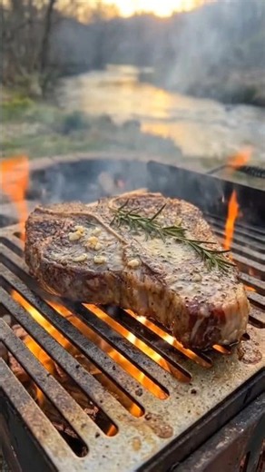 T-bone steak 🥩 perfection 🔥 #satisfying #asmr #mukbang #shorts