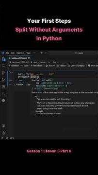 Season 1 Lesson 5 Part 6 Your First Steps Split Without Arguments in Python