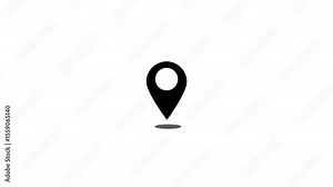 GPS location pointer animated icon. Location line icon motion graphic animation. Location, Map , Pin, Hotel Line Icon. Map marker icon moving up down animation.