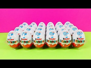 24 Kinder Surprise Eggs Unboxing