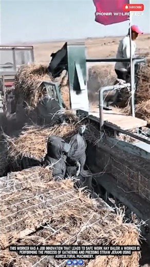 Worker Job Innovation: Safe Work Hay Baler! #work