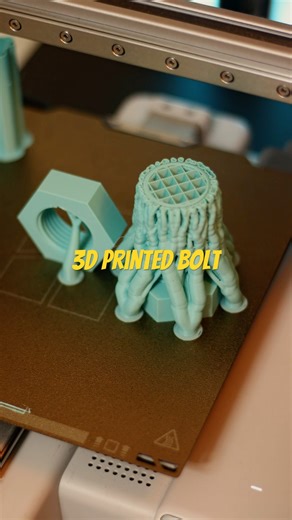 3D printed bolt and nut #3Dprint #3Ddesign #Shapr3D