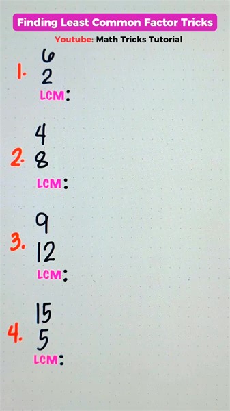 Finding Least Common Factor Tricks - Super Easy! #MathTricksTutorial | Math Tricks Tutorial