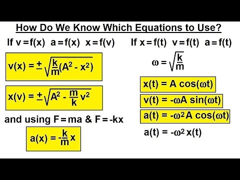 Physics 16 Simple Harmonic Motion (2 of 19) Which Equation to Use?