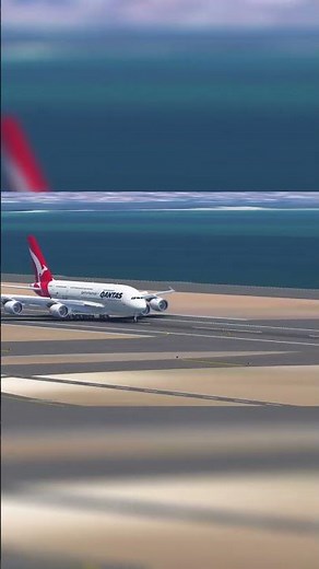 Landing at Sydney International Airport Quantas Airbus A380
