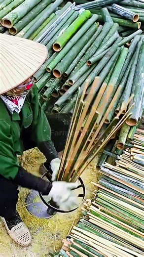 Bamboo Splitting: The Ultimate Precision! 🎋⚙️ #farmoratv #nature #asmr