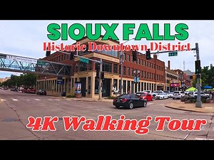 4K Walking Tour | Sioux Falls | A Walk Through the Historic Downtown District | USA | 2024